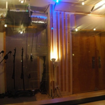 Look of the live room through a glass